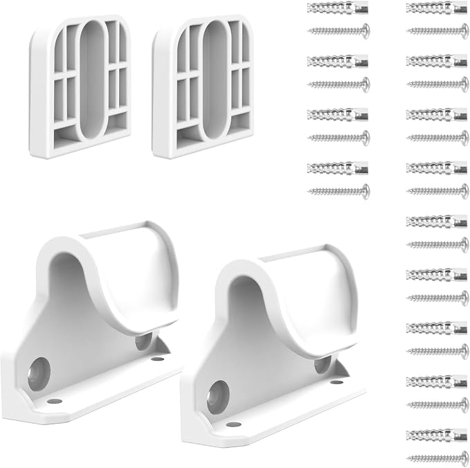 HAMOPY Auto-Lock Retractable Baby Gate Replacement Parts, Original Hardware Set (Including 2 x Latches + 2 x Brackets + 1 x Floor Hook + 1 Set of Screws) Only Fit 55“&71” Auto-Lock Baby Gate(White)