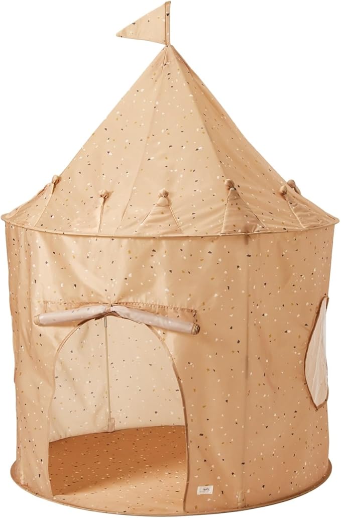 3 Sprouts Kids Play Tent - Sustainable Recycled Fabric ??Fun Spacious Childs Playhouse for Indoor Games for Boys & Girls - Durable Fort Pop Up House for Toddlers & Children Age 3-10 - Terrazzo Clay