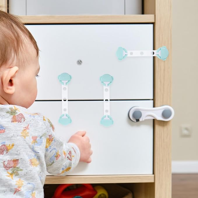 3pcs Baby Safety Cabinet Locks Child Proofing Drawer and Fridge Locks Animal Motif Adjustable Easy to Install Sturdy for Toddlers