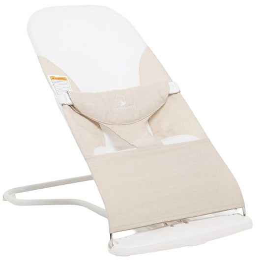 ComfyBumpy Ergonomic Baby Bouncer Seat - Safe, Portable Bouncing Chair with 3 Adjustable Height Positions - Infant Bouncy Seat Perfect for 8-20lbs Babies (Oatmeal)