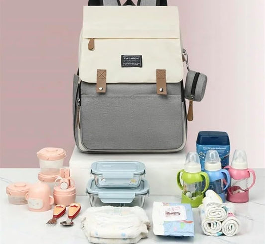 Diaper Bag Backpack, Large Capacity Baby Travel Bag with Changing Pad, Waterproof Mommy Backpack with Insulated Bottle Pockets & Stroller Straps, Stylish Baby Bag for Moms & Dads.