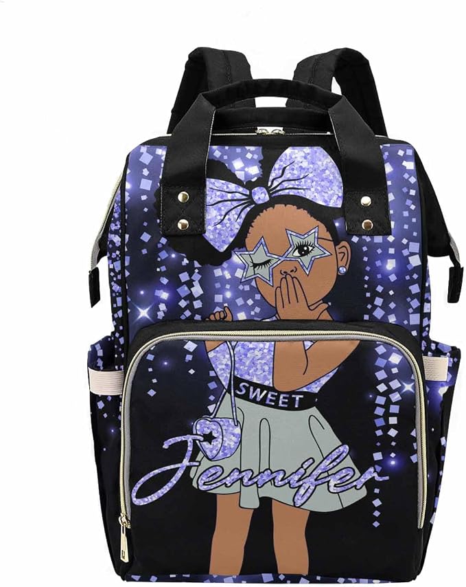 M YESCUSTOM Custom Name Diaper Bag Backpack for Women Portable Diaper Bags Mothers Day Gifts Personalized Cute Mommy Nursing Daypack for Women Brown Travel Diaper Waterproof Backpack
