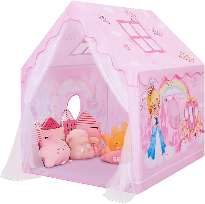Kids Tent Toddler Playhouse for Boys Girls,Large and Foldable Kids Playtents with Windows,Portable and Lightweight Play Tent Indoor&Outdoor Gift for Children