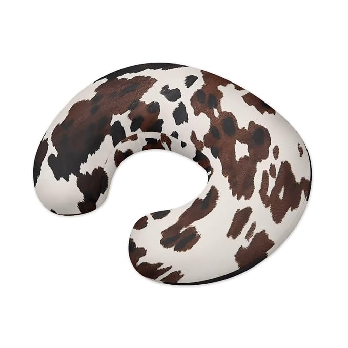 Brown Cow Print Newborn Nursing Pillow Support Case Stain Resistant Skin-Friendly Replacement Nursing Pillow Cover for Bottle and Breastfeeding, New Parents Gift