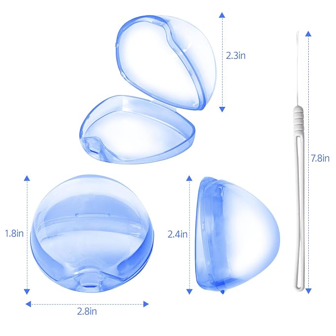 Nisxabebe Pacifier Case,4 Pack BPA Free Pacifier Holder Case with Lanyard for Diaper Bag,Pacifier Container Box for Baby Binky Nipple Travel,Essential Pacifier Accessories,Easy to Clean,Blue