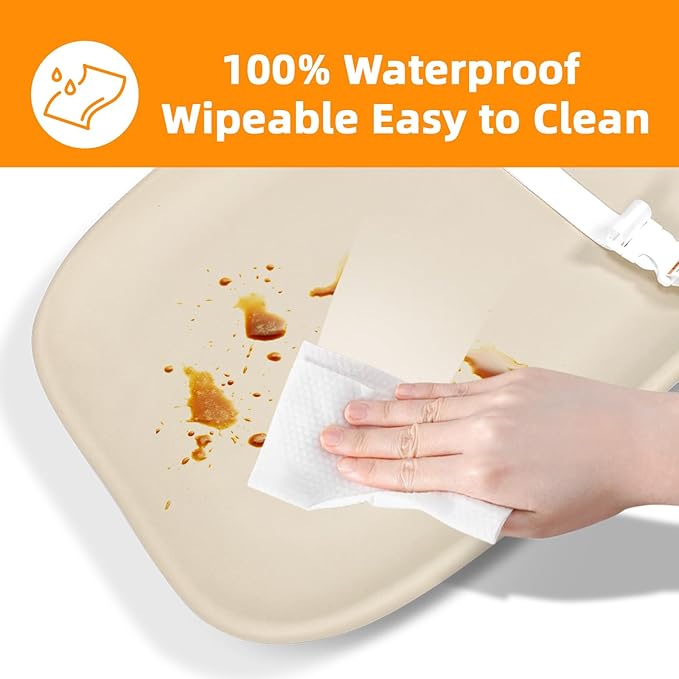 Baby Changing Pad ??Wipe-Clean Surface,Non-Slip Base with Safety Strap,Straight Peanut Contoured with Cushioned EVA Foam,Portable Diaper Changing Pad for Newborn and Toddler,Nursery and Travel, Oat