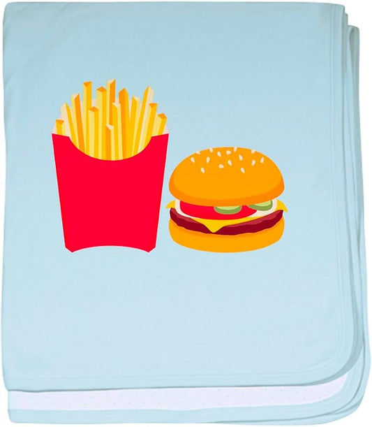 CafePress Fast Food French Fries Burger Baby Blanket, Super Soft Newborn Swaddle