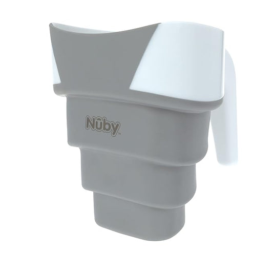 Nuby Collapsible Rinse Pail for Baby Bath Time - Collapsible Bucket with Easy Grip Handle to Rinse Baby Shampoo and Soap - Baby Essentials