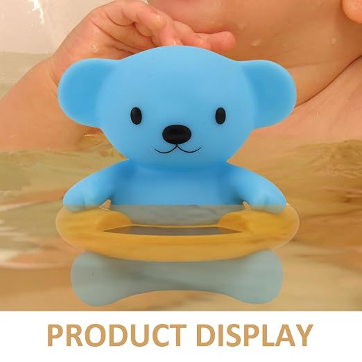 Bath Thermometer Cute Bear Shape Water Temperature Monitor for Safety in Bathtub, Sky-Blue Bathing Accessory for Newborns