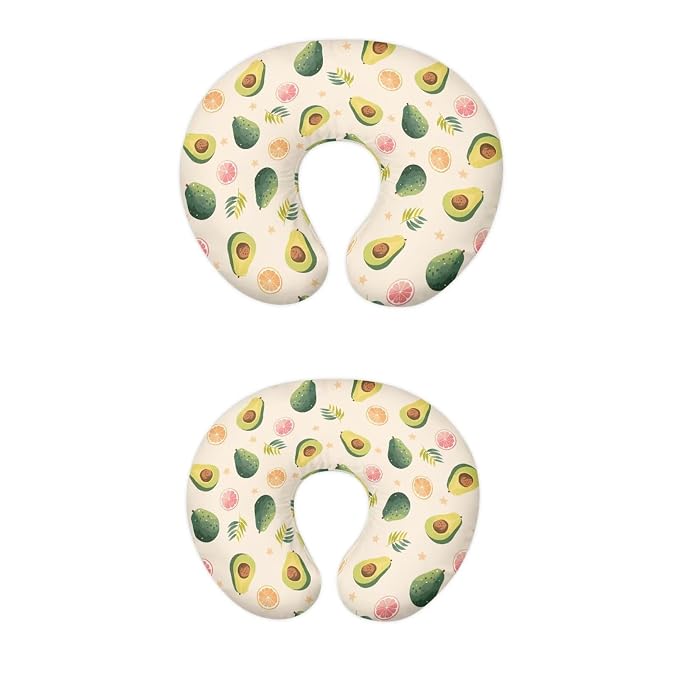 Green Avocado and Orange Nursing Pillow Cover Ultra Soft Comfortable Newborn Nursing Pillow Case Stretchy Replaceable Pillow Cover Slipcover