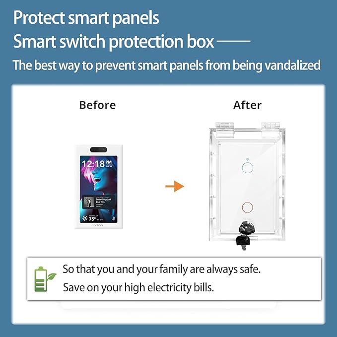 Smart Home Switch Cover 2 Pack,Baby Proof Light Outlet Covers,Child Safety Switch Plate Guard,Wall Plug Box,Kids Electrical Protector Box Fits All Outlet 4.95" H X 3.35" W X 1.77" D or Smaller
