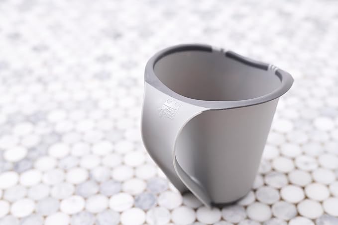 Plastic Bath Cup (800ml, 27 fl Ounce) Waterfall Rinser, Made in USA (Grey)