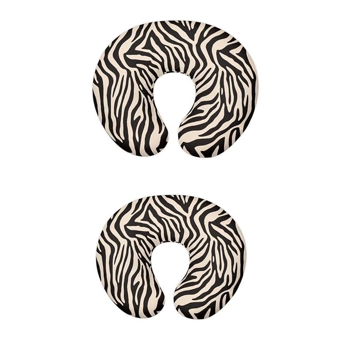 Retro Grey Zebra Stripes Breastfeeding Pillow Slipcover for Baby, Slipcover for Breastfeeding Pillows, Soft and Stretchy Safely Breastfeeding Pillow Cover Baby Essentials