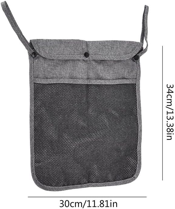 Alovexiong Baby Stroller Organizer Pocket-for bottles Nappy Baby Cloth Diaper Storage Secure Straps Detachable Webbing Easily Crab Strollers with Two Storage Pockets Front Mesh(Grey)