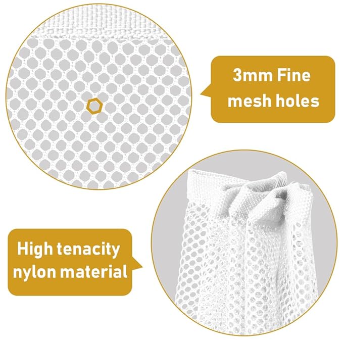 2 Pack Banister Guard 6.6ft x 2.6ft Child Safety Net Balcony Stair Railing Proof Mesh for Kids, Toys, Pets, White