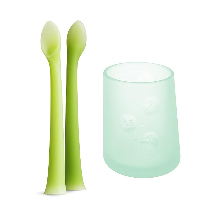 Olababy Feeding Spoon + Olababy First Cup (Mint, 2 oz)