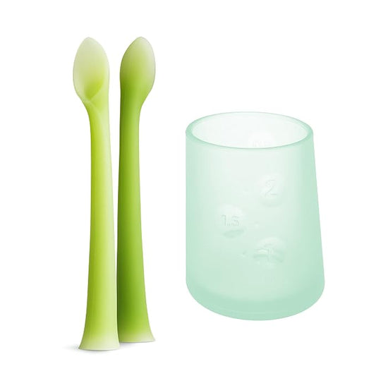 Olababy Feeding Spoon + Olababy First Cup (Mint, 2 oz)