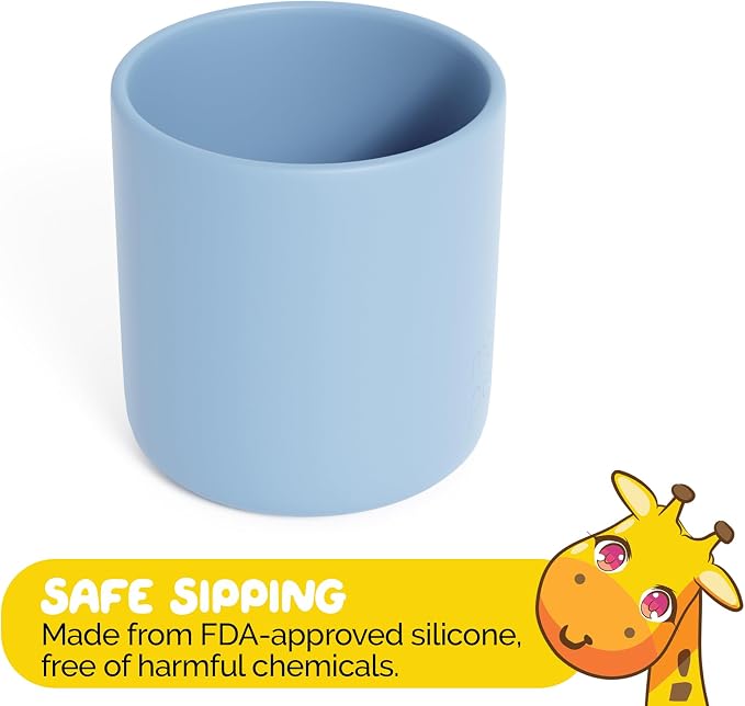 Baby Essentials Silicone Cup in Blue Color for Baby Boys and Toddler Cups - Food Grade Silicone Toddler Cup for Baby cups for Boys Water Cups