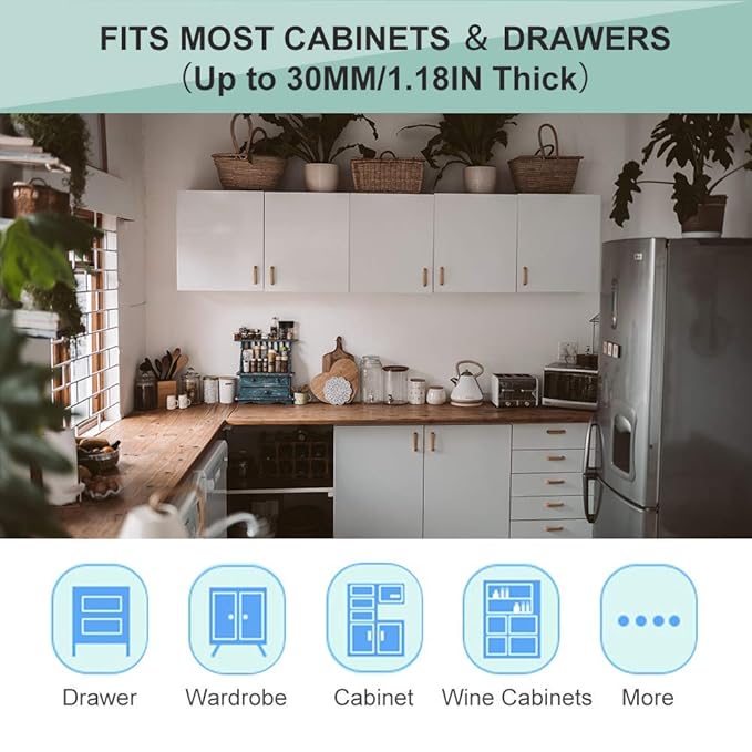 Magnetic Cabinet Locks Child Safety for Drawers and Cabinets - Kitchen Child Proof Cabinet Locks - Baby Proofing Safety