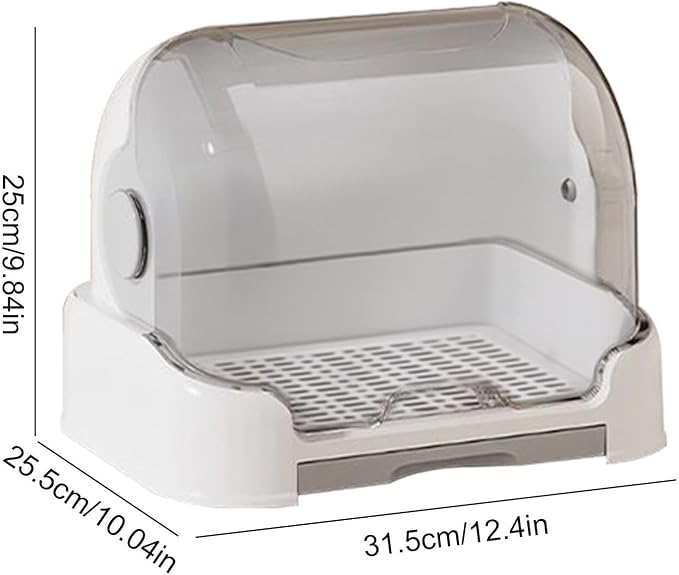 Kid Bottle Storage Box,Kid Bottle Drying Rack with Cover with Lid and Detachable Drain Tray, with 6 Drain Support Racks, for Various Daily Necessities for Kids