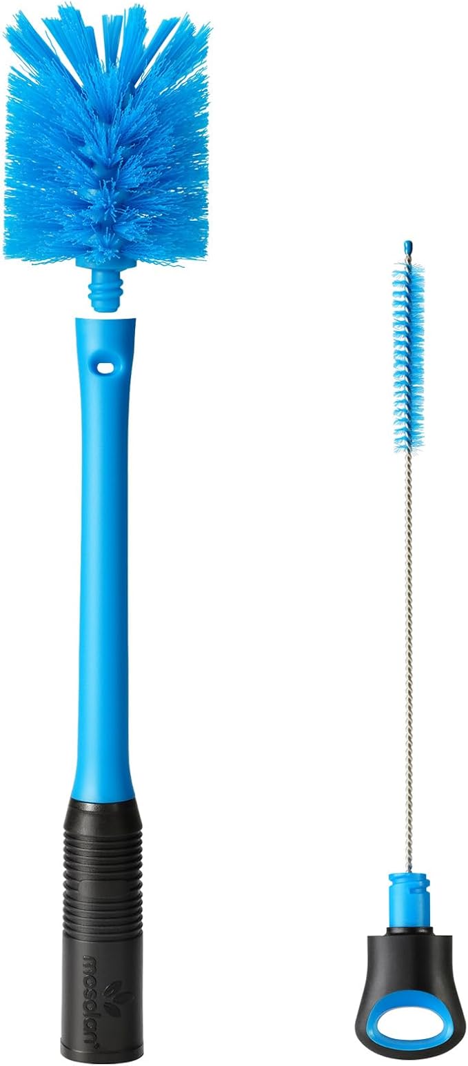 MOSOLAN 2-in-1 Bottle Brush Refills, 3 Pack Replacement Brush Heads, Breezy Blue