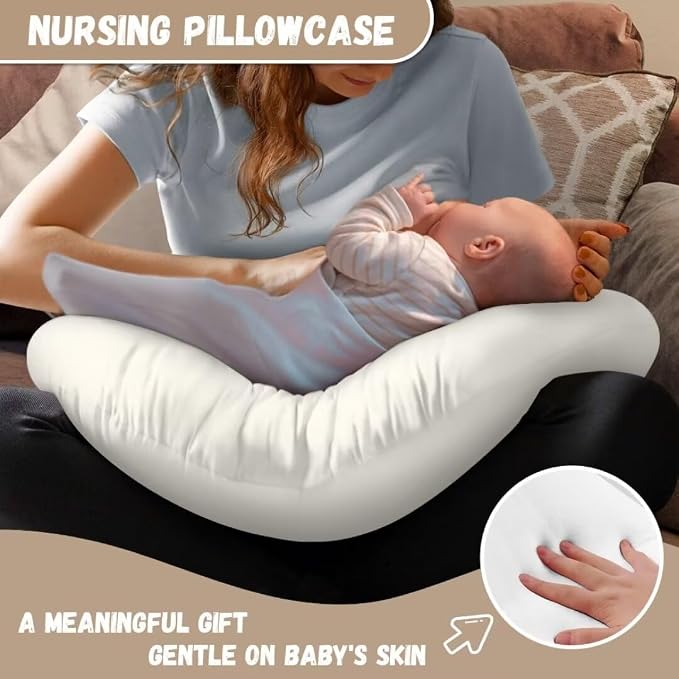 Breastfeeding Pillow Cover Boys Girls, Bees Baby Nursing Pillow Case for Newborn, Soft Fabric Fits Snug On Infant