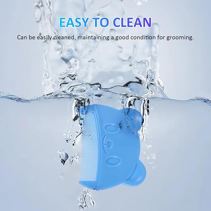 PartyKindom 2pcs Fine Tooth Combs: Cute Baby Hair Combs Plastic Bear Shape for Newborn Baby Cradle Cap Dandruff - Easy to Hold