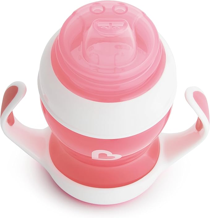 Munchkin® Gentle??Transition Sippy Trainer Cup, 4 Ounce, Pink (Pack of 2)