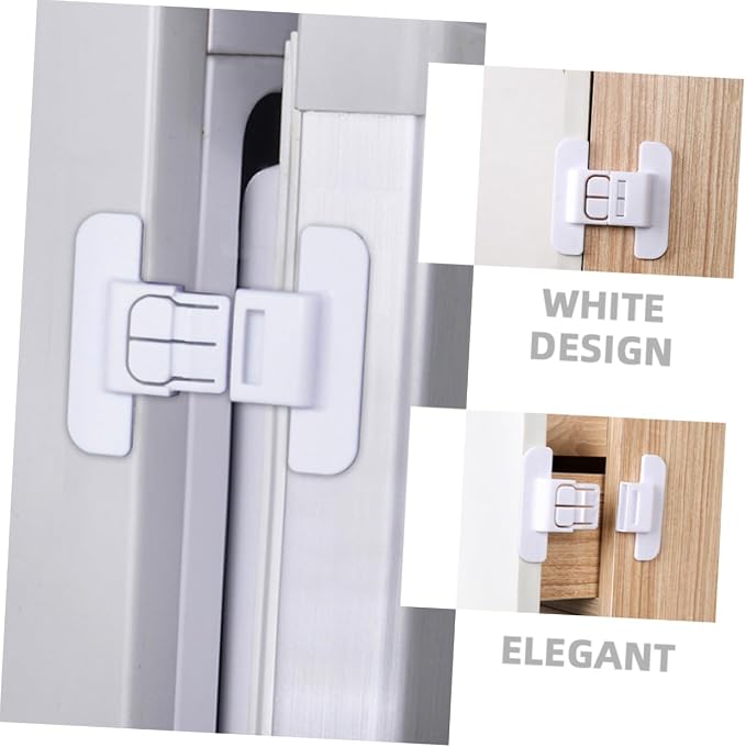 10 Pack Child Safety Cabinet Locks Baby Proof Drawer Locks for Kitchen Fridge Cupboard Child Locks Anti-Clip Hand Lock Buckle 2.75X2.75X0.39 Inch for Home Childproofing