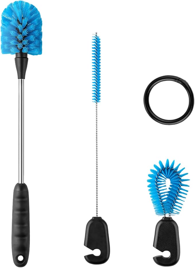 RAYMYLO Bottle Brush Cleaner with Straw Brush, 3-in-1 Long Handle Water Bottle Cleaner Brush Set, Cleaning for Narrow Neck Bottles, Sport Bottles, Baby Bottles, Tumblers Mugs, Straw Lids and Straws