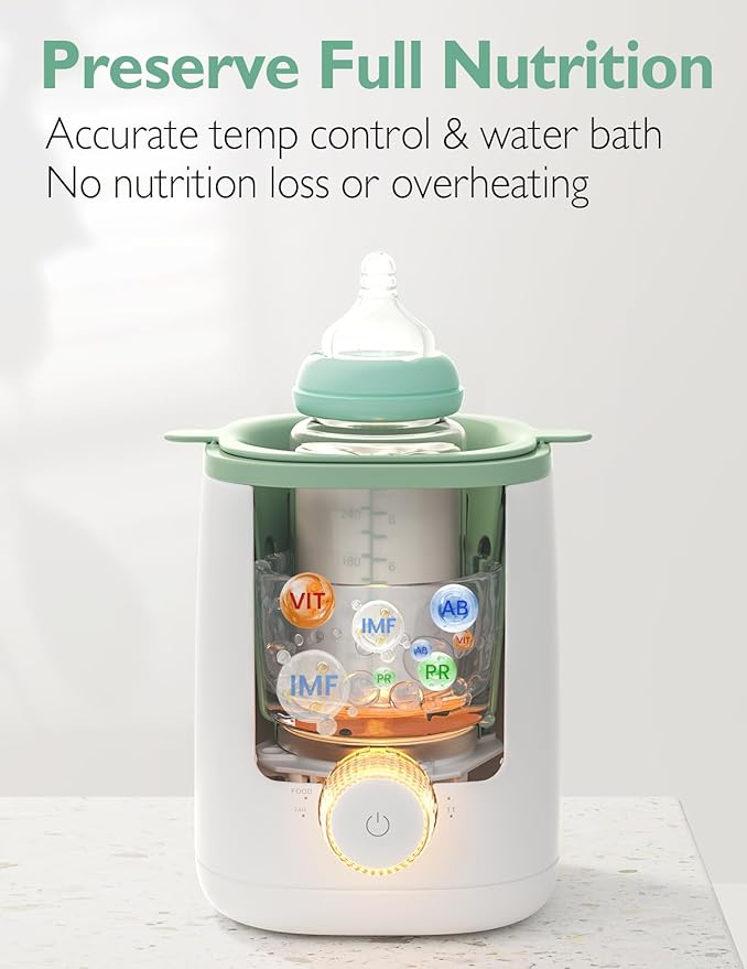 Momcozy Baby Bottle Warmer for Breast Milk Formula Food, Fullest Nutrients Preserved, Fast Heat, Night Light for Nighttime Breastfeeding, One-Touch Easy Use, Newborn Essentials Supplies Gift for Mom