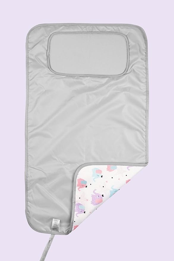 Hamur Home Portable Changing Pad ??Waterproof, Washable & Easy Wipe Clean, Foldable Travel Baby Changing Mat for Diaper Bag, Compact & Lightweight, Must-Have for Newborns (Elephant Pattern)