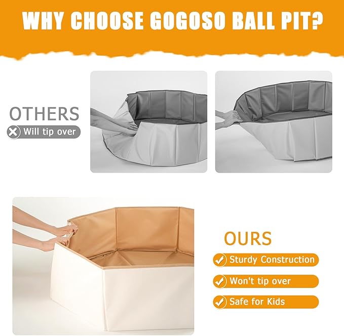 GOGOSO Foldable Ball Pit for Toddlers Large Soft Indoor Outdoor Pop Up Baby Kids Infant Ballpit Big Collapsible Puppy Dog Cat Pits with Basketball Hoop (Balls Not Included) Butterfly