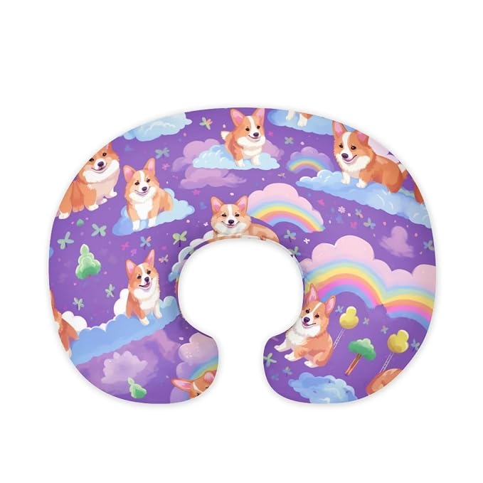 Corgi Nursing Pillow Cover Breast Feeding Pillows for Babies Boys & Girls Soft Breathable Nursing Pillow Case U Shaped Nursing Pillow Slipcovers for Breastfeeding Mom Easy to Clean