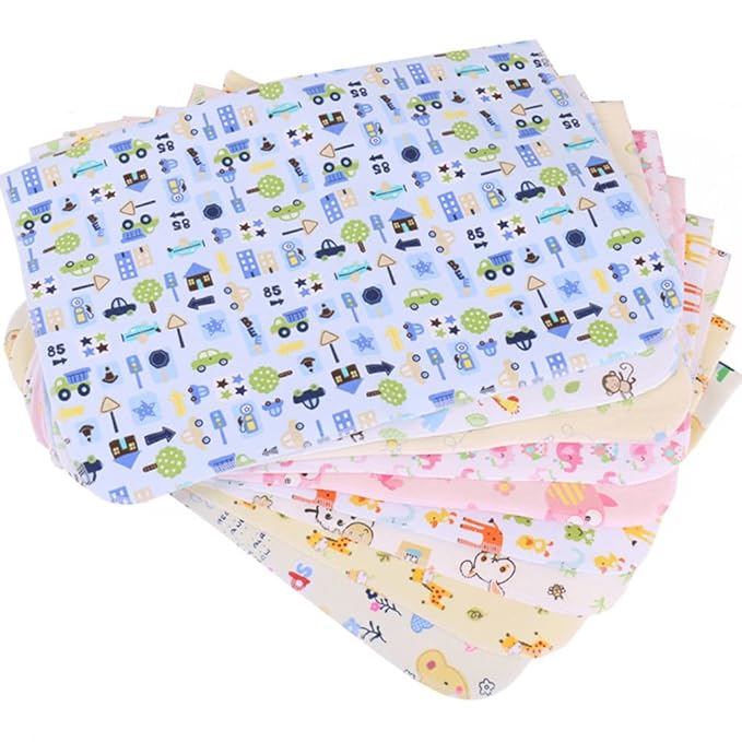 Monvecle 4pcs Pack Baby Infant Waterproof Cotton Changing Pads 18"x12" Washable Resuable Diapers Liners Mats (4pcs Pack-18"x12")