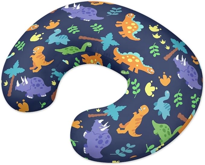 Dinosaur Nursing Pillow and Positioner Detachable Original Breastfeeding Newborn Nursing Pillow Case Soft Head Support Protector Cushion Essentials with Hidden Zipper