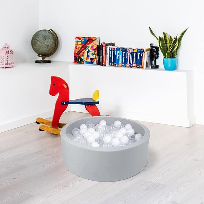 Small Memory Foam Ball Pit for Kids, Soft Ball Pool Round Ball Pit for Toddlers Play(Balls are NOT Included)