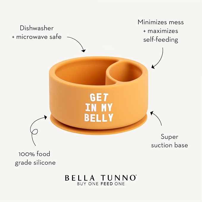 Silicone Suction Bowl for Toddlers and Babies by Bella Tunno, Food Grade BPA Free Silicone, Non Slip Suction Base, Microwave & Dishwasher Safe, Ideal Baby-Led Weaning & Self Feeding Bowl, Miss Mess