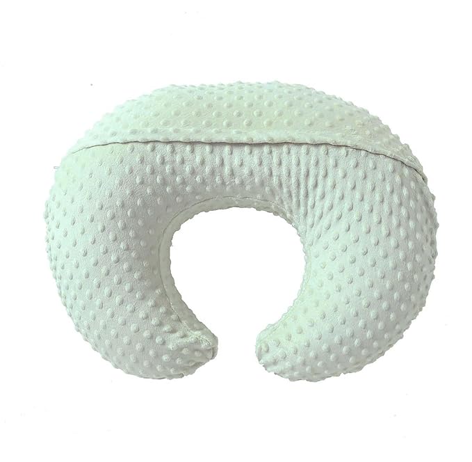 Nursing Pillow and Positioner, Breastfeeding, Bottle Feeding, Baby Sitting Support with Removable Ultra Soft Cover, Tummy Time Support for Baby Boys and Girls (Green)