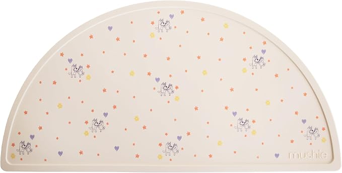 mushie x Bluey Silicone Placemat for Kids | BPA-Free Non-Slip Design (Bluey Ivory)