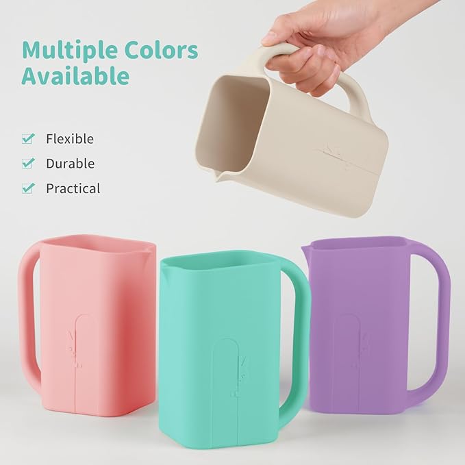 Baby Bath Rinse Cup 100% Food Grade Silicone Wash Rinser Cup For Kids (Turquoise)