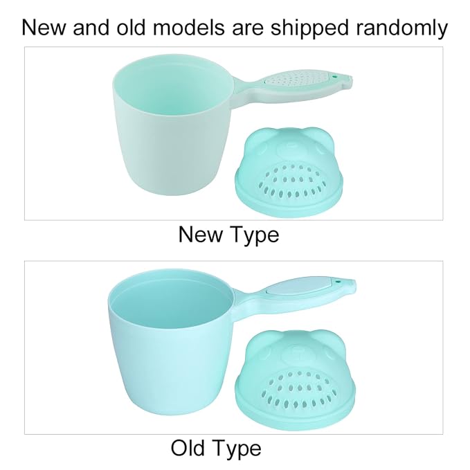 FTVOGUE Baby Shampoo Cup Kids Hair Rinse Cup with Eye Protection Design Cartoon Bath Waterfall Rinser for Toddler Bath Time (Green)