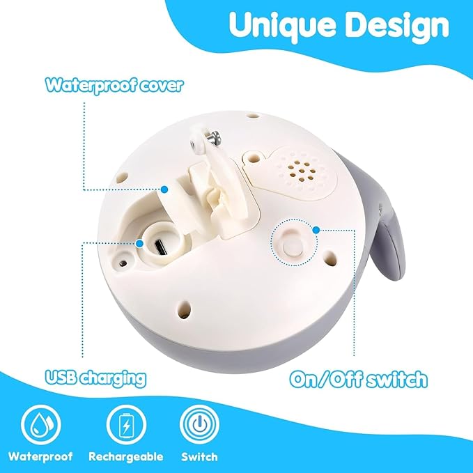 ANGGIKO Baby Boy Bath Toys, Pool Water Table Toy for Babies 1 Year Old Boy Gifts, Toddler Bath Toys for Kids Ages 1-3, Light Up Whale Bath Toy Sprinkler Summer Bathtub Fountain Baby Toy 6-12-18 Months