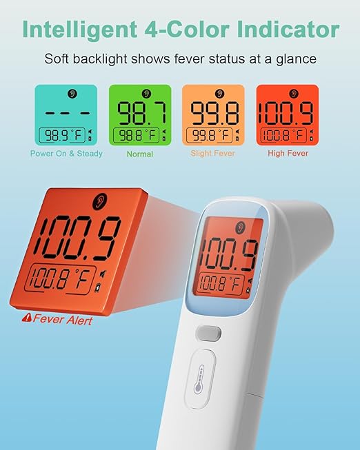 3packs Infrared Ear Thermometer, Accurate Digital Baby Thermometer with Fever Alarm, Infrared Thermometer for Ear, Forehead & Touchless, Thermometer for Adults & Kids