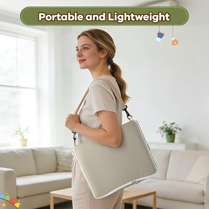 Baby Changing Pad, Portable Diaper Changing Mat for Baby & Toddler, Non-Slip Washable Changing Table Pad for Dresser Top & Table, Foldable Travel Changing Station