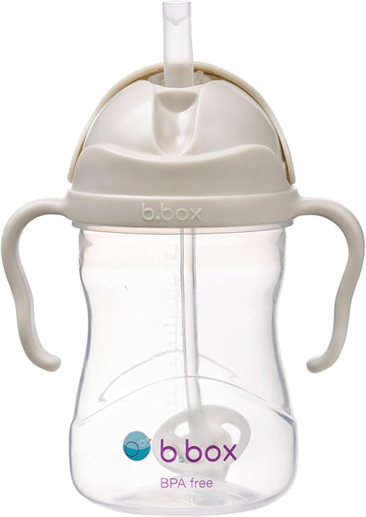 b.box Sippy Cup with Weighted Straw, Leak & Spill Proof, Easy Grip, BPA Free, Dishwasher Safe, Sip from Any Angle. Ideal for Babies 6m+ to Toddlers. (Latte, 8oz)