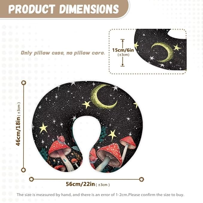 Stretchy Starry Mushroom Breastfeeding Pillow Cover, Lightweight Neutral Baby Pillow Cover for Infant Snug,Best Choice for Mom or Baby