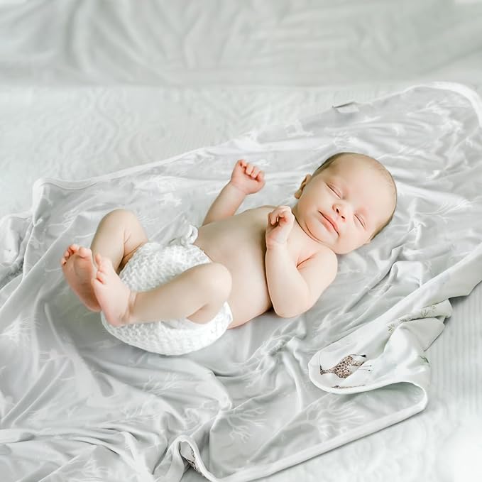 GRSSDER Baby Blankets Super Soft Stretchy Jersey Knit Swaddle Blanket for Baby Girls and Boys, Double Layer Reversible Receiving Blankets 34 x 44, Extra Large for Swaddling