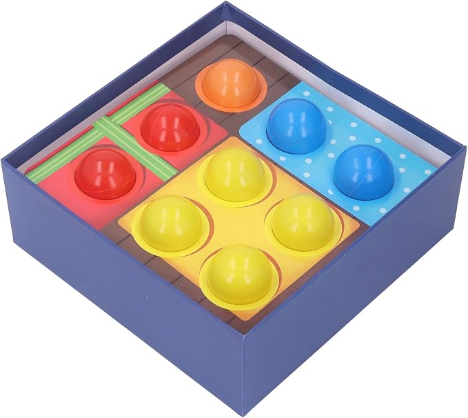 DAN&DRE Color Matching Puzzle Game, Puzzle for Toddlers to Learn Color Sorting with Safe Paper Material, Large Pens and 20 Colorful Balls