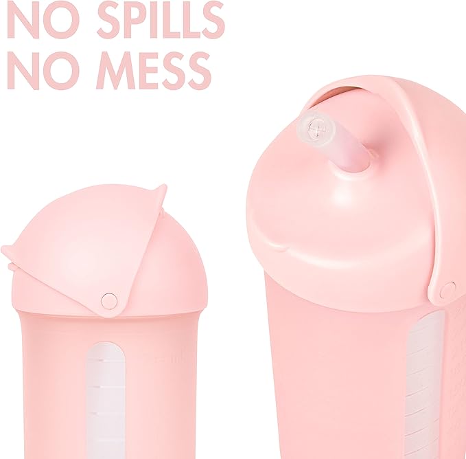 Boon Swig Toddler Silicone Straw Cup, 9 Ounces Pink
